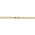thumbnail image 4 of Collier Chaîne Figaro Concave 3 mm en Or Jaune 14k Pendentif Breloque 24 Pouces, 4 of 9