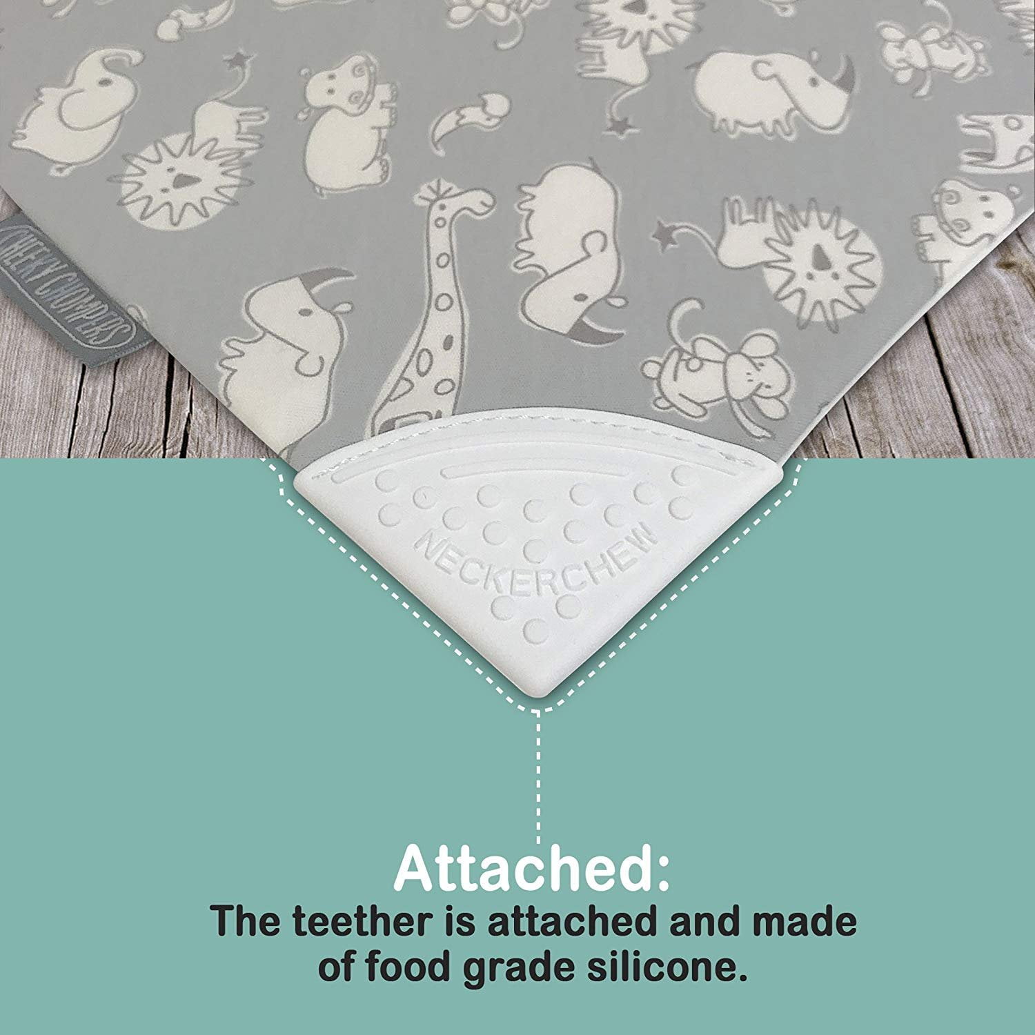 Cheeky Chompers Neckerchew Teething Bib in Red Stars