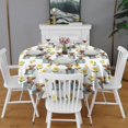 thumbnail image 2 of Highland Cow Bucket Flower Pattern Round Tablecloth 60"x60",Wrinkle Wipeable Table Cloth for Kitchen Dining Room Picnic Patio Party, 2 of 6