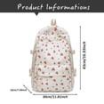 thumbnail image 3 of Orchid Backpack, Aesthetic Daypack, Cute Mini Bookbag, Aesthetic Kawaii Backpacks, Lightweight Travel Bag, Casual Laptop Rucksack, Adjustable Straps Multi Pocket for Travel Daily Work Use, White, 3 of 5