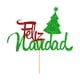 thumbnail image 2 of Adorno de pastel de Navidad con purpurina - Decoración para el árbol de Navidad feliz para postres, suministros para fiestas rojo y verde de 6,3x3,9 pulgadas, 2 of 6