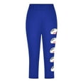 thumbnail image 4 of AUNVITO Girls Baseball Print Yoga Capri Pants Sporty Casual Athletic Leisure Stretchy Comfy Capris, 4 of 4