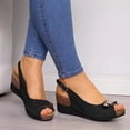 thumbnail image 5 of Wedges Sandals for Women White Comfy Lightweight on Low Wedge Heel Womens Slippers Size 10 Espadrille Cross Band Ankle Strap High Heel Wedges for Women Dressy Summer, 5 of 6