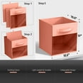 thumbnail image 5 of Sorbus 11 Inch Collapsible Fabric Storage Bin with Clear Window, Pastel Orange, 5 of 6