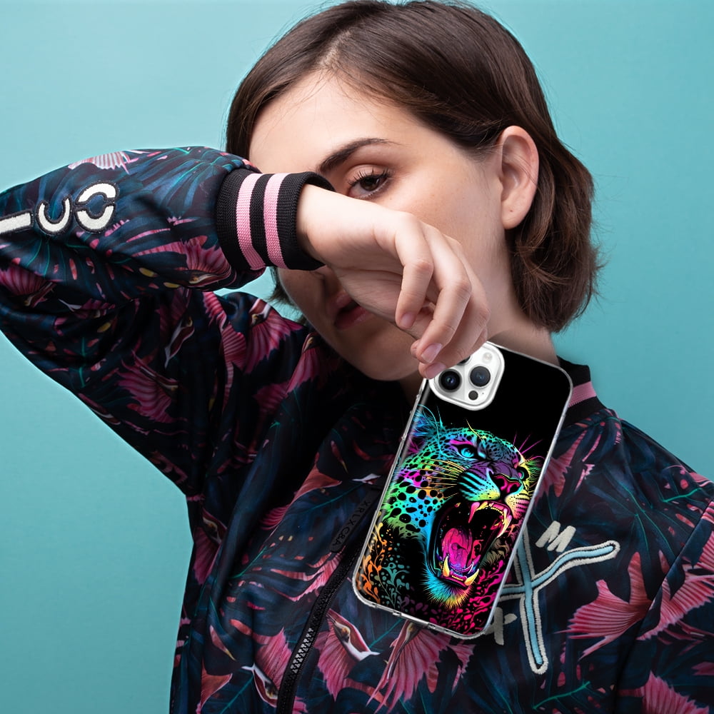 MUNDAZE Apple iPhone XS Max Neon Rainbow Glow Colorful Leopard