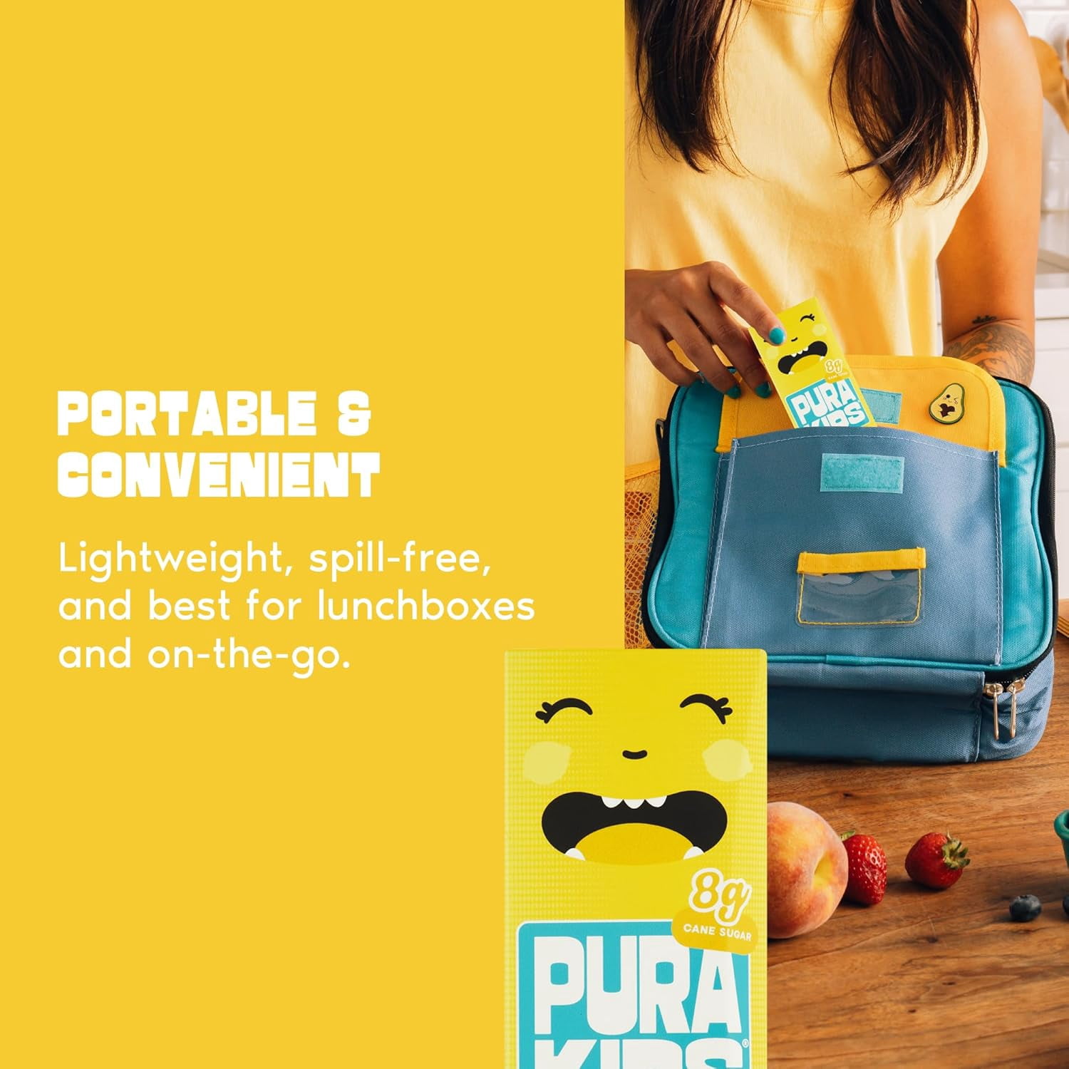 PURA Kids Box | Lemonade Fruit extract infused Drink for kids | 8g Pure Cane Sugar | Non-GMO | Vegan, No Artificial Sweeteners | Best Lunchbox Beverage with Paper Straw | 6.67 fl oz (200ml) 24-Pack