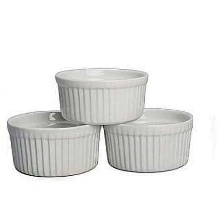 K International 2 Oz Glazed Porcelain Ramekins | For Crème Brulee, Pudding, Custard, Pot Pies, Oven, Microwave, and Dishwasher Safe, 2.6” x 1.4”, Includes Three (3) Miniature Ramekin Dishes