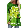 thumbnail image 2 of Ichuanyi liquidación de mujeres Fashion St. Patrick's Day impreso Tops suelto camisetas de manga larga BLOUNA ICHUANYI WER202308241237, 2 of 5