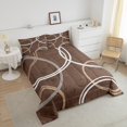 thumbnail image 4 of Erosebridal Geometric Circle Line Comforter Sets Twin Size, Brown Abstract Aesthetic Comforters & Duvets Ultra Soft 2pcs, 4 of 8