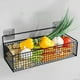 thumbnail image 5 of Cesta de pared de metal negro - Organizador de almacenamiento para cocina y baño de 36x15x13cm con ganchos, estante de malla de hierro para especias, artículos de tocador, artículos de aseo, 5 of 7