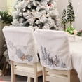 thumbnail image 4 of 2 Packs Christmas Chair Covers Dining Chair Slipcover, Christmas Plush Snowflake Embroidery Chair Cover For Home Holiday Party Decor, 4 of 5