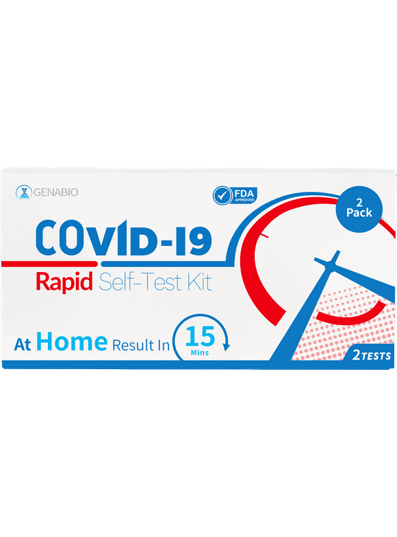 Genabio COVID-19 Rapid Test Kit: 2 tests, 15-min results, easy & non-invasive. Multipack: 2 tests
