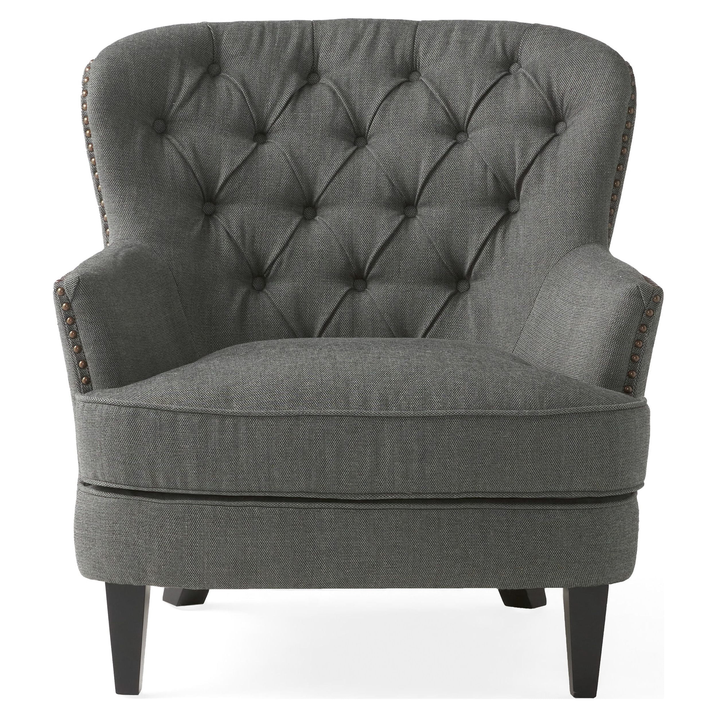 Noble House Torrin Contemporary Grey Fabric Club Chair and Ottoman