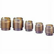 Knife Thread Insert, #10-32 Int Thrd Sz, 1/2 in L, 29/64 in Dia., Brass, Plain, 25 PK