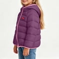 thumbnail image 5 of CYRBOKO Girls Puffer Hooded Jackets, Thermal Long Sleeve Lightweight Zip Up Winter Outerwear Purple Size 3-4 T, 5 of 7