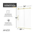 thumbnail image 4 of Madam Series 76 in. x 50-54 in. Frameless Sliding Shower Door in Brushed Gold with 3/8" (10mm) Tempered Clear Glass, 4 of 10