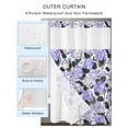 thumbnail image 2 of No Hook Cloth Fabric Shower Curtain with Snap in Liner, Purple Spring Floral Waterproof Shower Curtains Set with See Through Top Window, Watercolor Flowers Pastoral Bath Curtains Shower 60"x72", 2 of 6