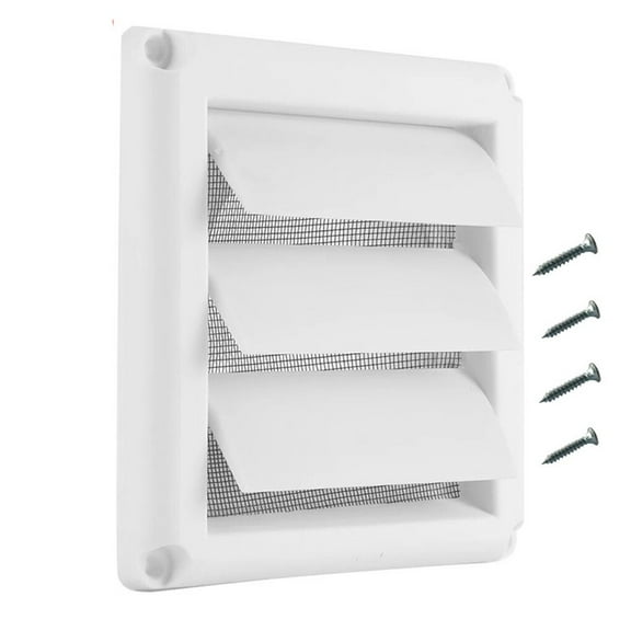 Plastic Ventilation Grille With Insect Screen And Screws For Residential Vents