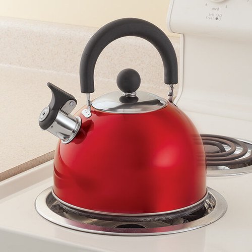 Red Whistling Tea Kettle by HomeStyle Kitchen