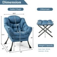 thumbnail image 4 of Giantex Modern Lazy Chair, Single Sofa Chair w/Ottoman, Upholstered Leisure Chairs Set for Living Room, Bedroom, 4 of 8