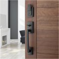thumbnail image 4 of Baldwin 180SPHxSPL-SQR-SMT Spyglass Single Cylinder Keyed Entry Handleset from the Prestige Collection Matte Black Door Hardware Handlesets Keyed, 4 of 7