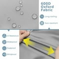 thumbnail image 4 of Housse de Gril Imperméable Robuste - Ajustement Universel pour Grils au Gaz Portatifs, Protection Résistante aux Intempéries, Gris, 4 of 6
