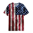 thumbnail image 4 of Wycnly Shirts for Women Loose Independence Day Patriotic Tops for 4th of July Summer Casual Crewneck Short Sleeve USA Flag Print Ladies Blouses Dark Blue s, 4 of 4