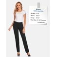 thumbnail image 5 of Tapata Pantalones de vestir rectos elásticos para mujer de 28''/30''/32''/34'' con bolsillos Tall Petite Regular para oficina, trabajo, negocios, 32"" Negro S, 5 of 5