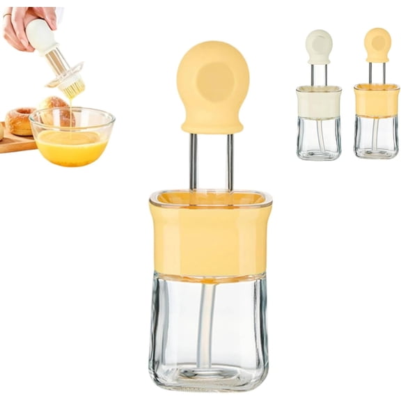 Sauce Oil Bottle with Silicone Brush 2-in-1 BBQ Basting Dispenser