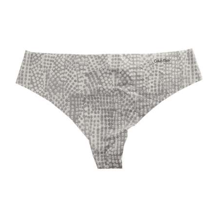 Calvin Klein White and Grey Animal Print Invisibles Thong Panty  Size Large