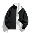 thumbnail image 4 of WIZUTIZ Women's Reversible Windbreaker Jacket Zip Up Stand Collar Cuffed Long Sleeve Solid Color Outdoor, 4 of 9