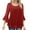 Red, variant on fatyb Women's Dressy Shirts Ruffle 3/4 Sleeve Mesh Tunic Tops Double Layers Elegant Loose Flowy Blouses