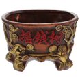 thumbnail image 1 of Lindbes Money Tree Pot Decoration House Pots for Plants Vintage Home Indoor Red, 1 of 6