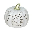 thumbnail image 3 of White Ceramic Pumpkin w/ Light, 3 of 5