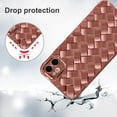 thumbnail image 3 of Compatible with iPhone 11 Case-6.1 Inch, Fashion 3D Woven Pattern Plating Phone Case, Grid Printed case for Women Girls Soft Silicone Shockproof Camera Protective Back Cover-Pink, 3 of 15