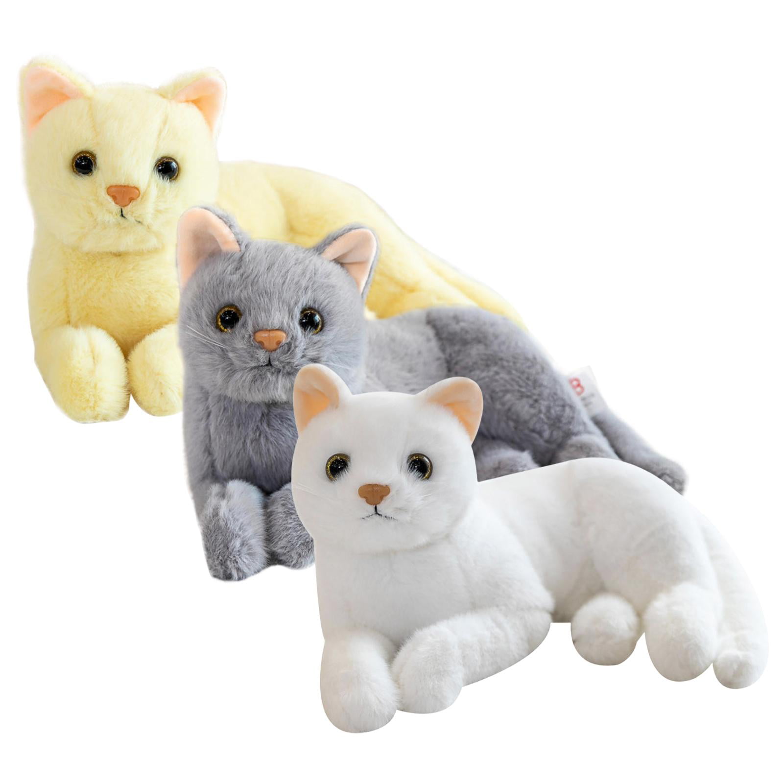 Simulation Cat Toy Plush Animal Toy Stuffed Cat Home Decor White 