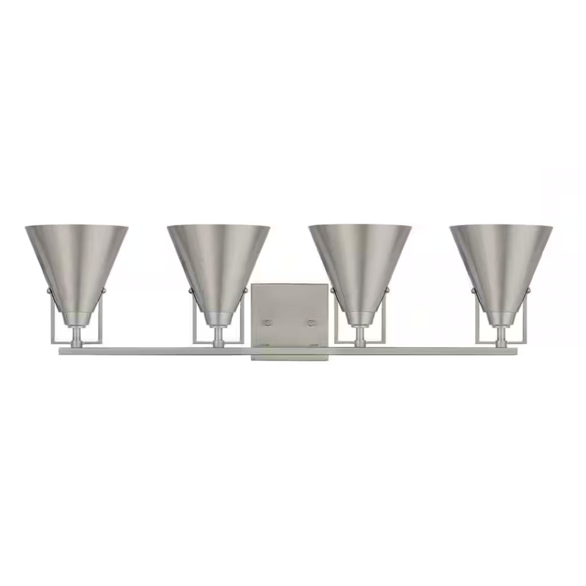 Ceybo – 4 Light Brushed Nickel Bathroom Vanity Light Fixture for Makeup Wall Mirror, Dimmable Lighting with Light-Weight Industrial Metal Shades