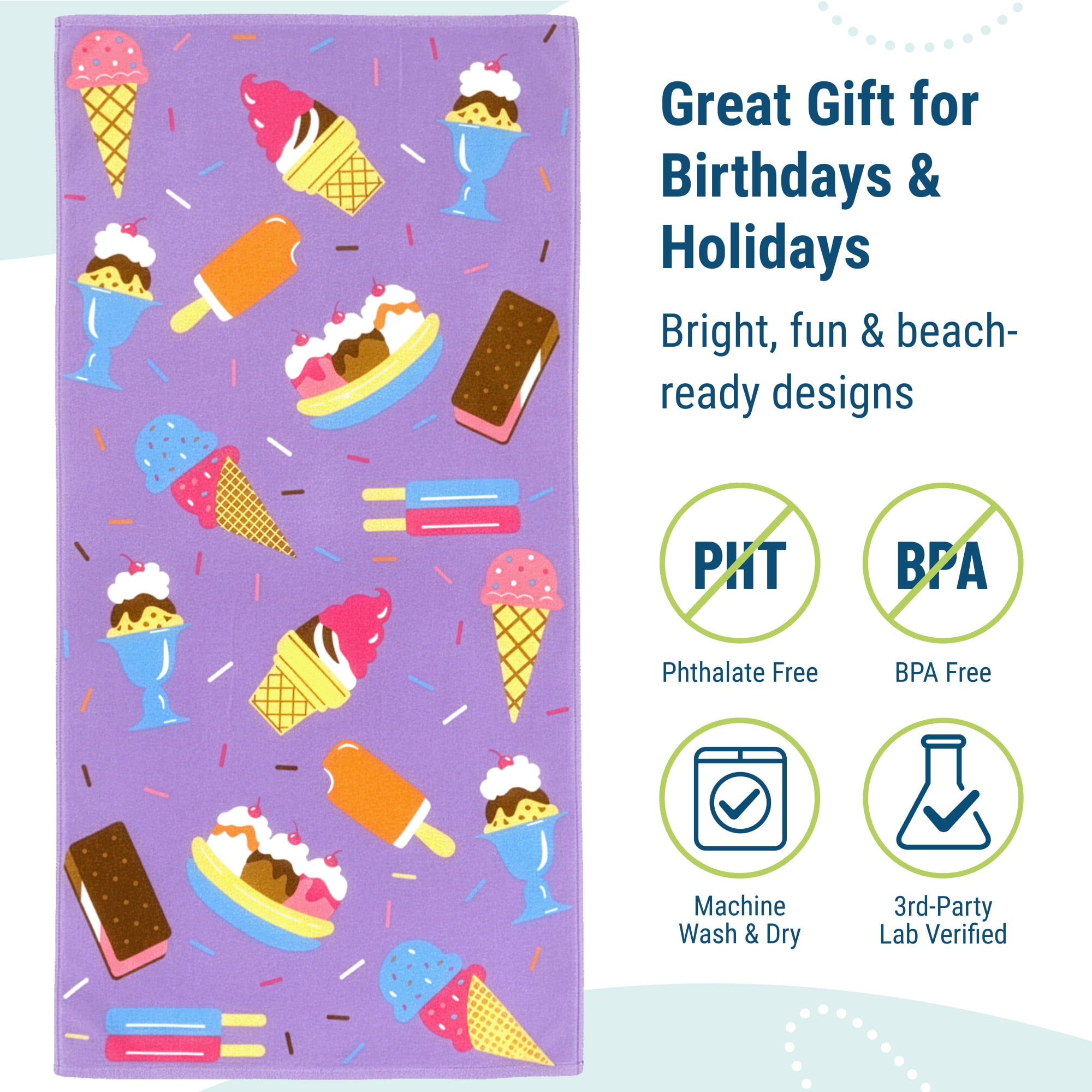 Wildkin Kids 100% Cotton Beach Towel for Boys and Girls (Sweet Dreams)