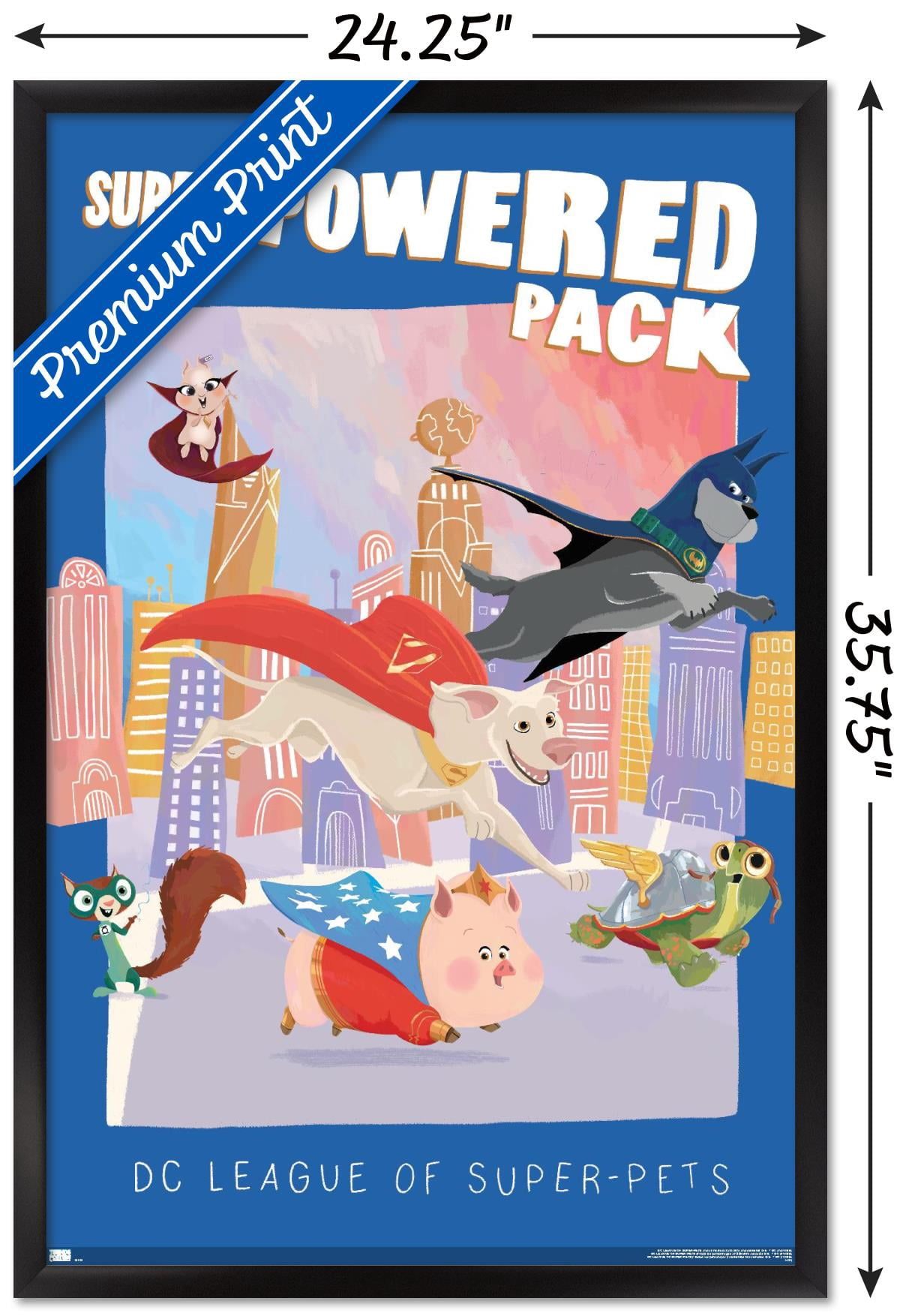 DC Comics Movie DC League of Super-Pets - Super-Powered Pack Wall Poster, 22.375" x 34" Framed