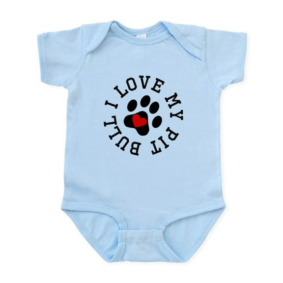 CafePress - I Love My Pit Bull Body Suit - Baby Light Bodysuit, Size Newborn - 24 Months