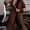 Brown, variant on ZOELNIC Women's Knitted Sleeve Trench Coat Casual Zip Up Hooded Long Overcoat with Pockets, S