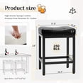 thumbnail image 4 of CONCETTA Set of 2 Black 24" Bar Stools with Metal Base, Footrest & Upholstered Seats, 4 of 7