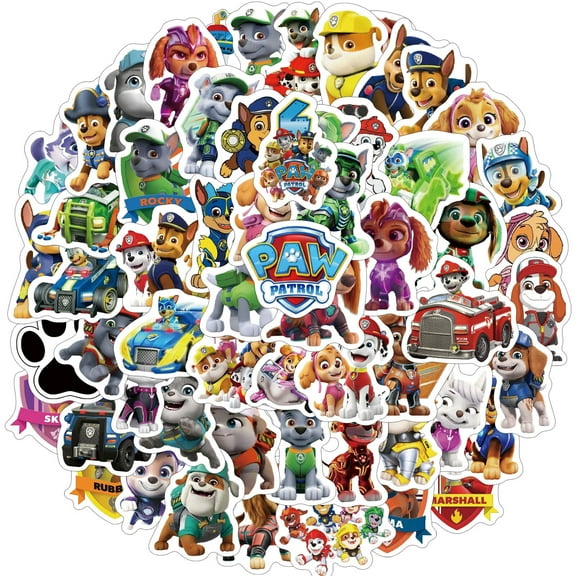 120 PCS For Paw Cartoon Themed Patrol Stickers, Cute Vinyl Waterproof Stickers, for Teen Suitable for Water Bottles,Laptop, Phone, Guitar, Skateboard, Travel Case, Notebook