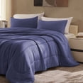 thumbnail image 2 of Sleep Zone Jersey Knit Luxurious Twin/Twin XL Comforter Set, Dorm Bedding Set, Super Soft and Breathable Navy Comforter, Easy Care and Durable (Navy, Twin/Twin XL), 2 of 6