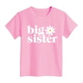 thumbnail image 4 of Leey-World Big Sister Little Sister Matching Outfit Letter Embroidery Baby Girl Short Sleeve Romper Toddler Girl T-Shirt Top(Pink,13-14 Years), 4 of 4