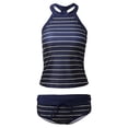 thumbnail image 2 of Jophufed Two Piece Padded Stripe Print Bathing Suit Swimsuit Women, 2 of 6
