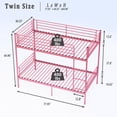 thumbnail image 2 of DeepRoar Bunk Bed Twin Over Twin, Heavy Duty Metal Bunk Bed Frame with Ladder and Guardrail, Convertible 2 Beds, Bunk Bed for Adults and Teens, Space-saving Bunk Bed for Bedroom, Dorm, Easy Assembly, 2 of 7