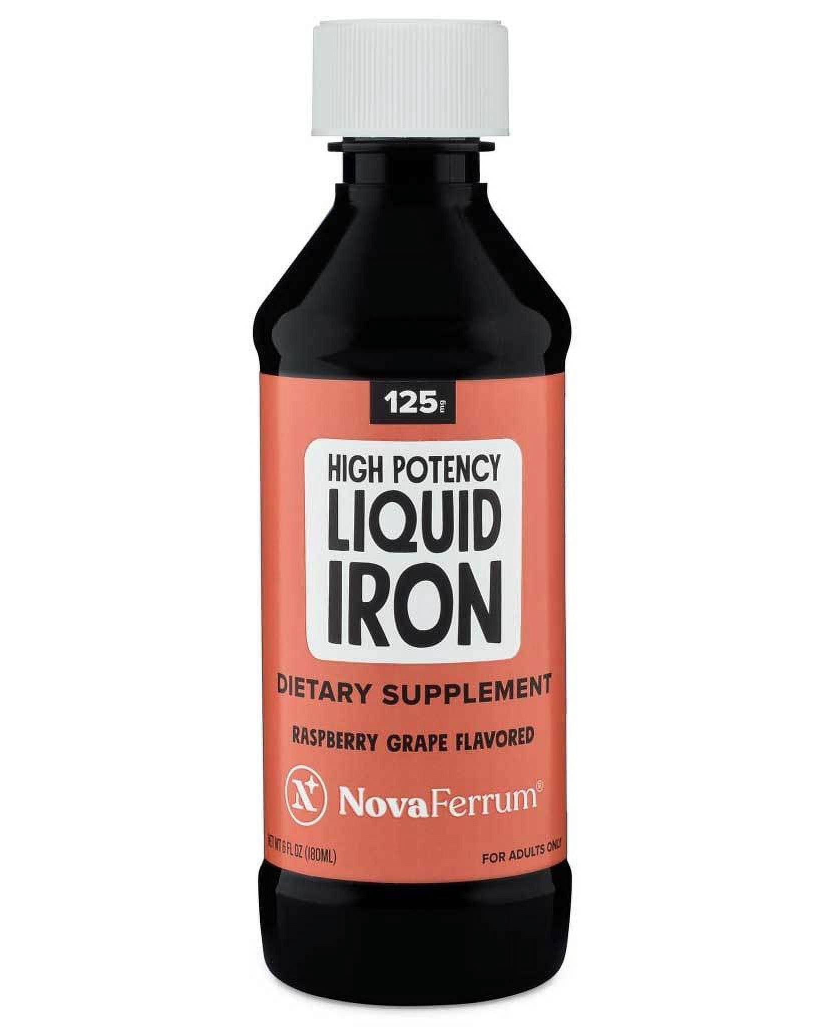 NovaFerrum Raspberry Grape 125 Liquid Iron Supplement, 6 Fl. Oz.