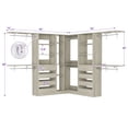 thumbnail image 4 of Homieasy 95"-132"Closet System With Drawers & Shelves Corner Closet,Freestanding Wardrobe Organizer, DIY Custom Storage for Bedroom, Living Room, Sets of 3,White Oak, 4 of 6