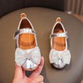 thumbnail image 2 of LUOGENLI Slippers Slippers for Girls Size 2 Big Kid Girls Sandals Fashion New Pattern Bow Water Decoration Cute Flat Bottom Lightweight Hook Loop Princess Shoes Slippers for Girls Size 12 Silver 28, 2 of 9